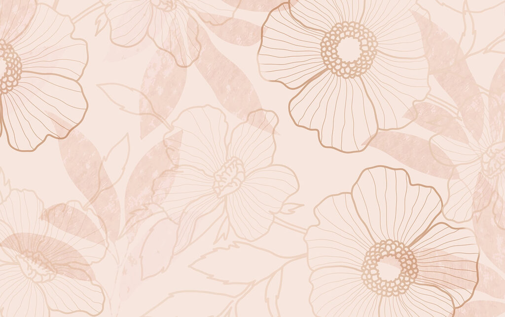 Delicate floral outline design Delicate floral outline design