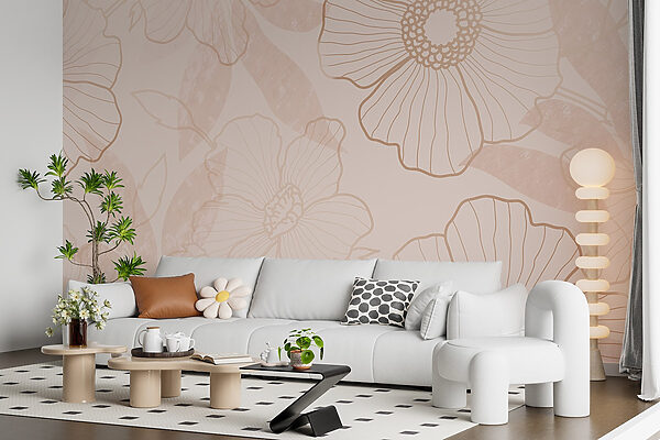 Delicate floral outline design Delicate floral outline design