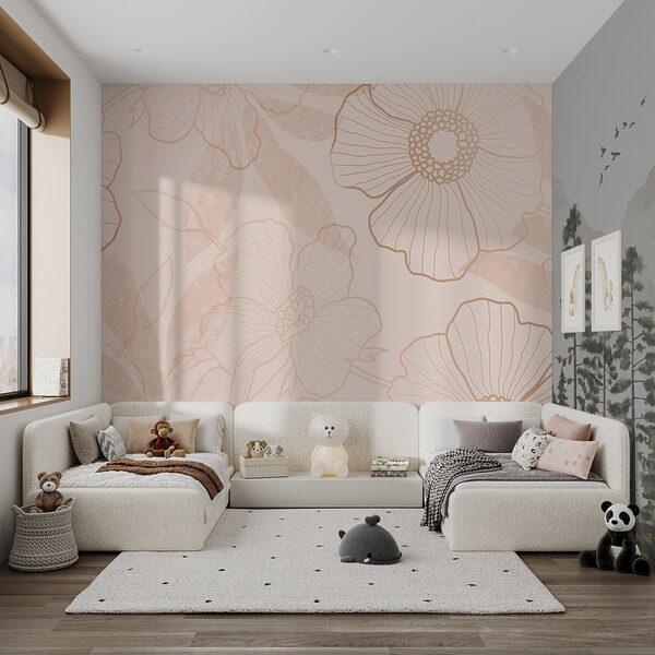 Delicate floral outline design Delicate floral outline design
