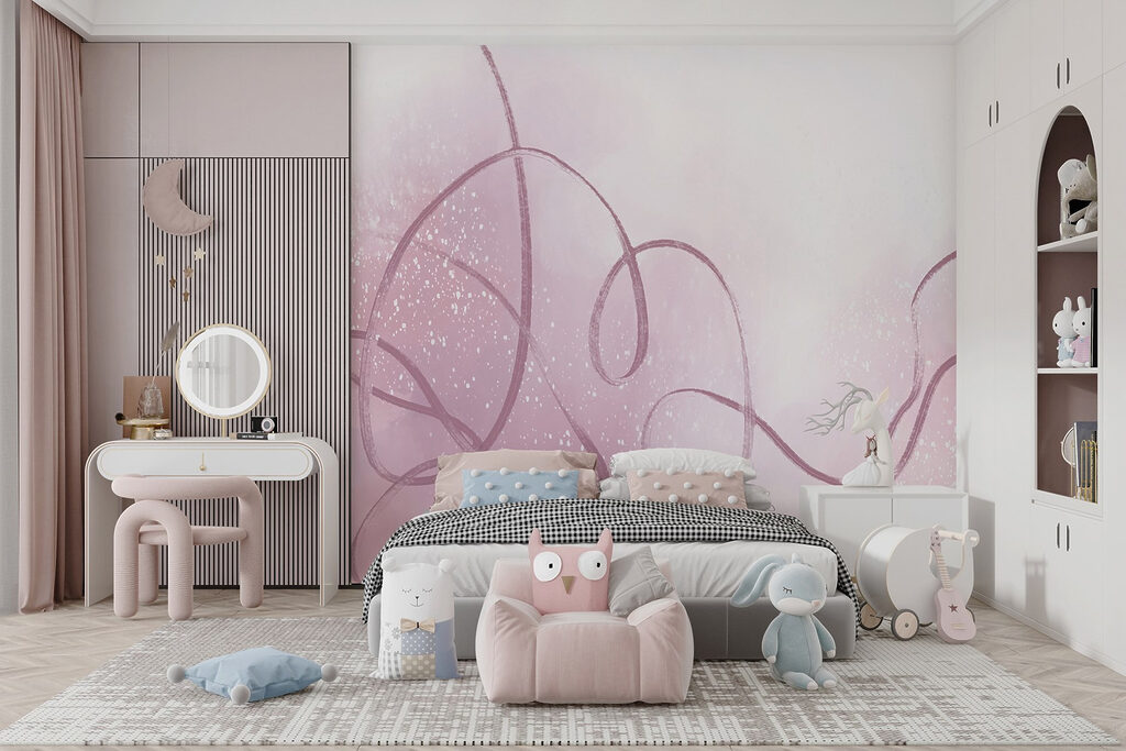 Pink and white background with a line Pink and white background with a line