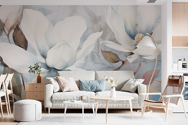 Painting of white flowers Painting of white flowers