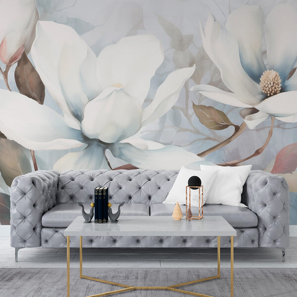 Painting of white flowers Painting of white flowers