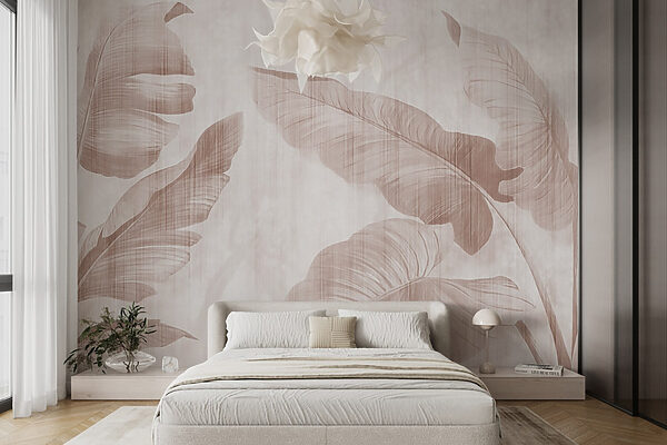 Soft tropical leaves on a muted background Soft tropical leaves on a muted background