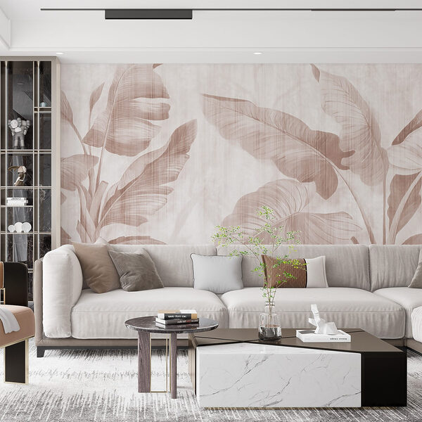 Soft tropical leaves on a muted background Soft tropical leaves on a muted background