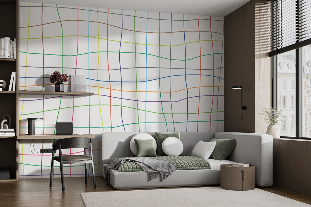 Grid of colored lines Grid of colored lines