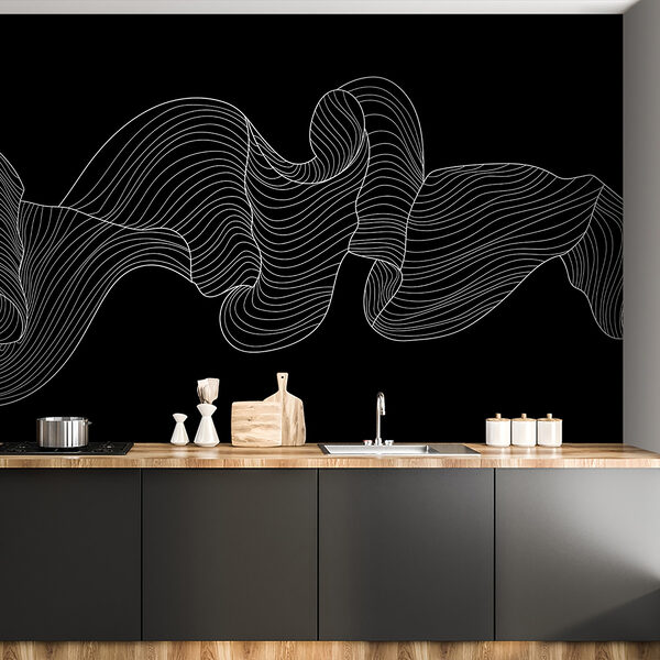 White line art on a black background White line art on a black background
