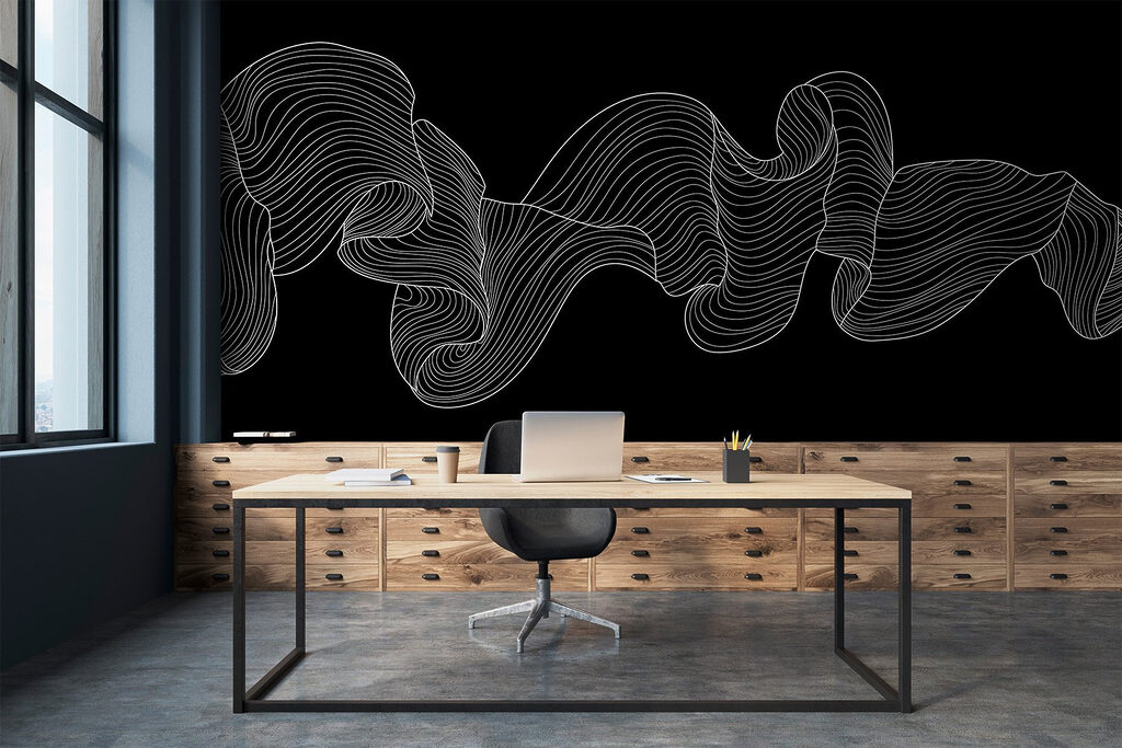White line art on a black background White line art on a black background