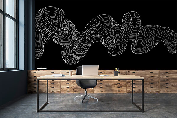 White line art on a black background White line art on a black background