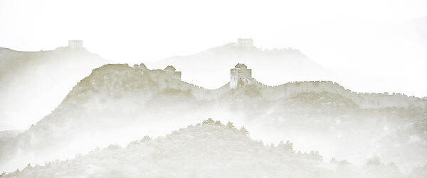Wall on a hill with fog Wall on a hill with fog