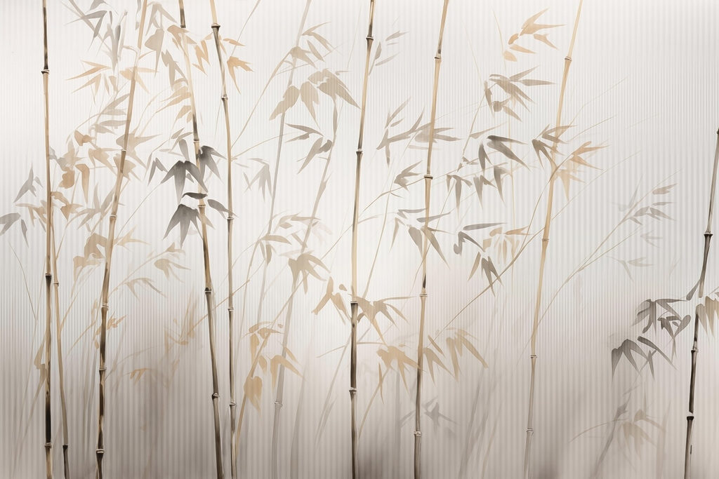 Bamboo silhouettes against textured background Bamboo silhouettes against textured background