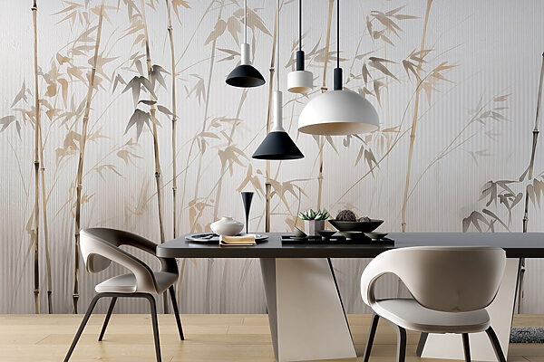 Bamboo silhouettes against textured background Bamboo silhouettes against textured background