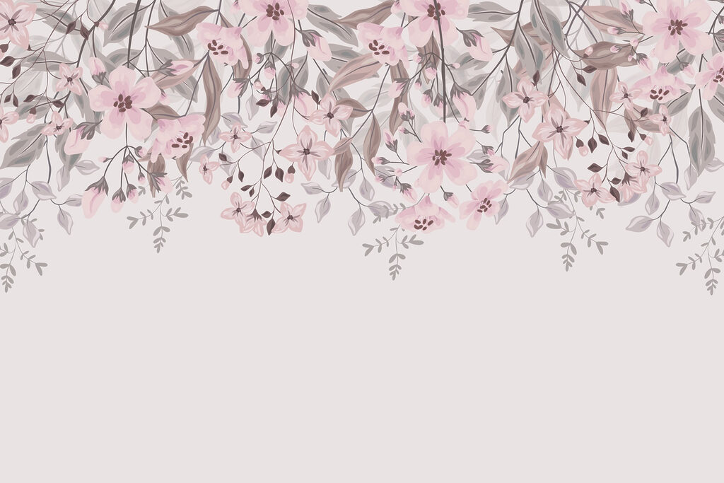 Pink flowers and leaves Pink flowers and leaves