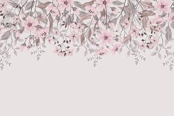 Pink flowers and leaves Pink flowers and leaves