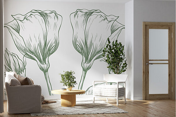 Drawing of flowers and leaves Drawing of flowers and leaves