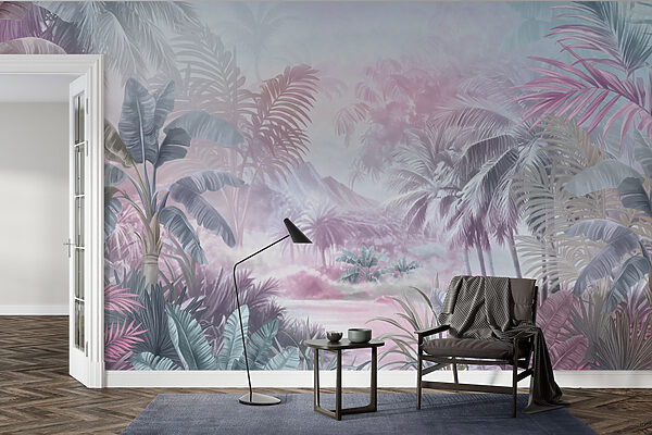 Painting of a forest with palm trees Painting of a forest with palm trees