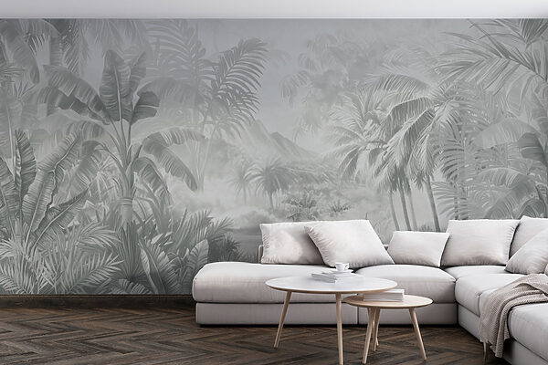 Greyscale image of a tropical forest Greyscale image of a tropical forest