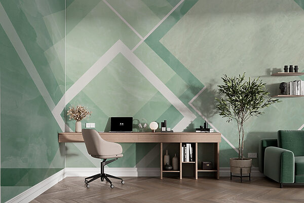 Green and white tile with white lines Green and white tile with white lines