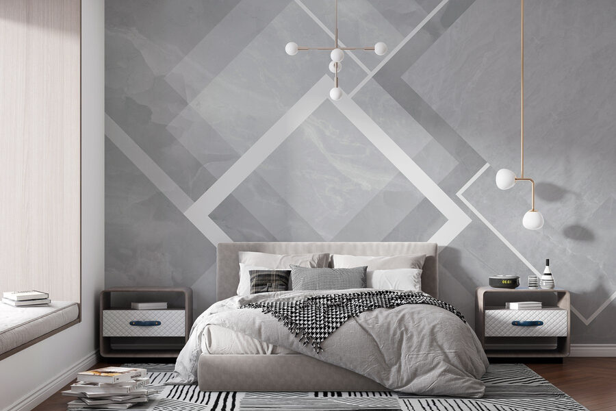 Grey and white background with white squares Grey and white background with white squares