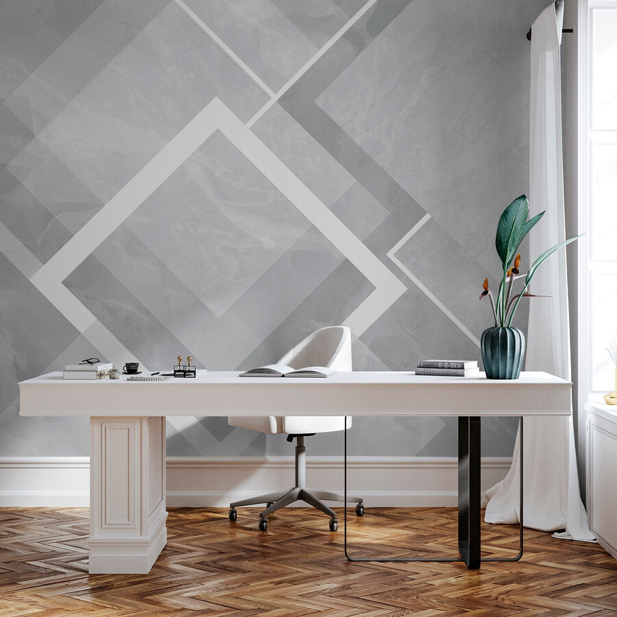 Grey and white background with white squares Grey and white background with white squares