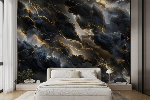 Black clouds with lightning Black clouds with lightning