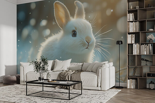 White bunny in the snow White bunny in the snow