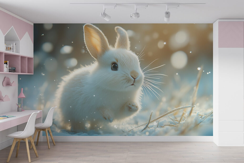 White bunny in the snow White bunny in the snow