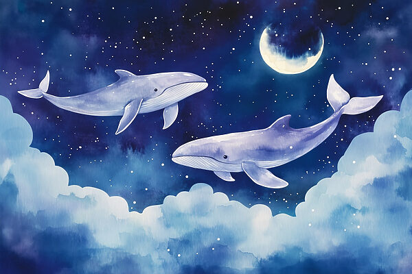 Two whales in the sky Two whales in the sky