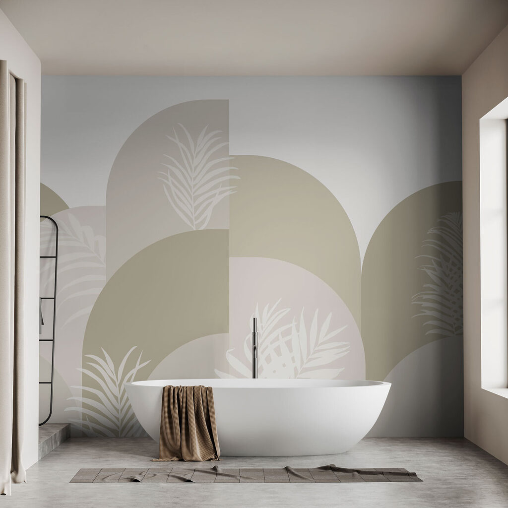 White leaves on a gray background