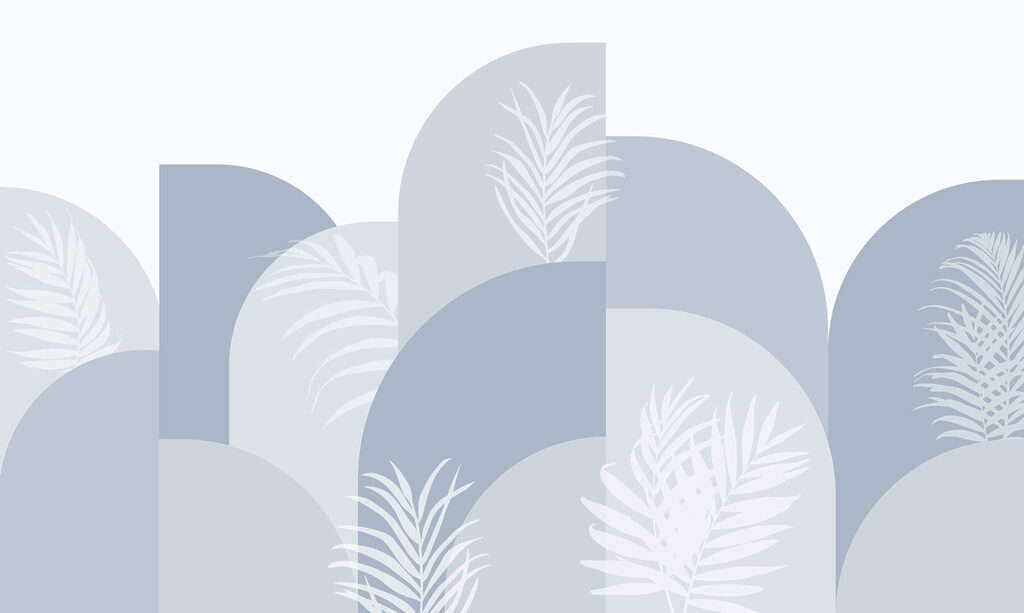 White leaves on a blue background White leaves on a blue background