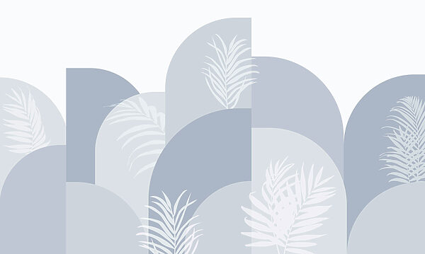 White leaves on a blue background White leaves on a blue background