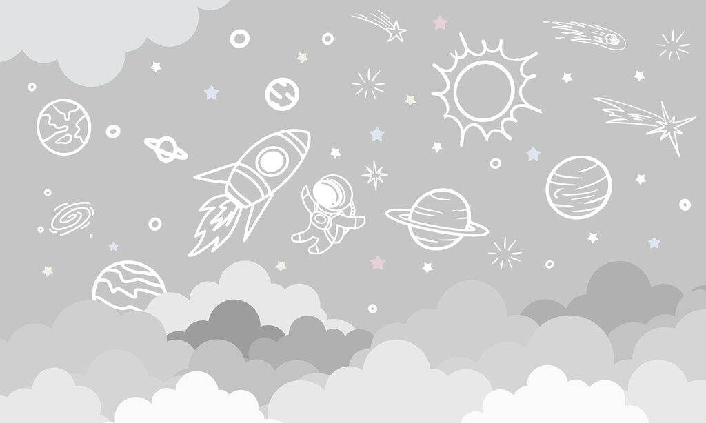 Space scene with clouds and stars Space scene with clouds and stars