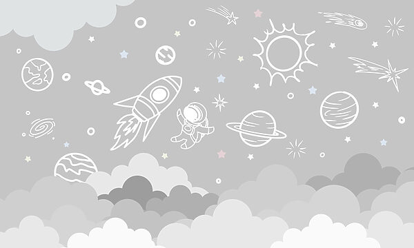 Space scene with clouds and stars Space scene with clouds and stars