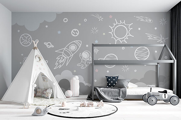Space scene with clouds and stars Space scene with clouds and stars