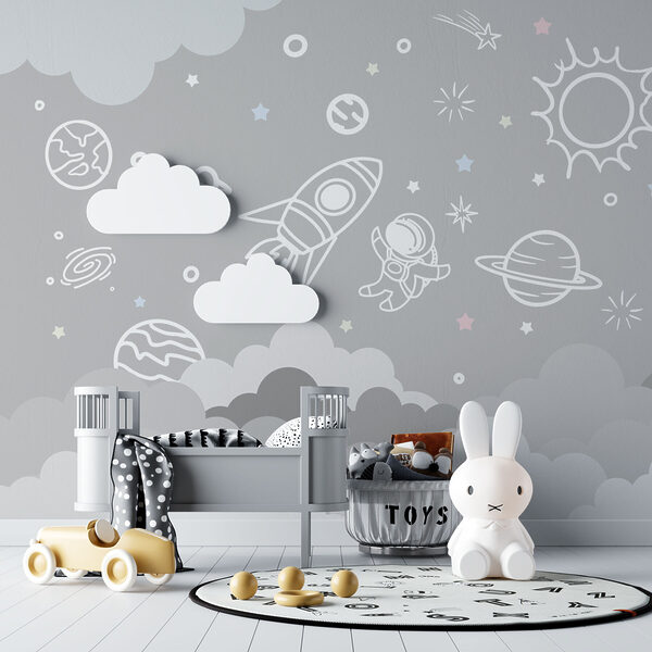 Space scene with clouds and stars Space scene with clouds and stars
