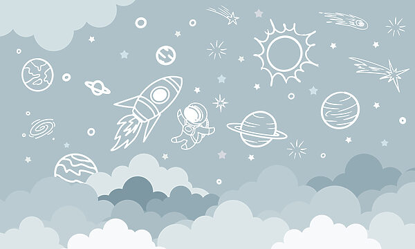 Space scene with clouds and stars Space scene with clouds and stars