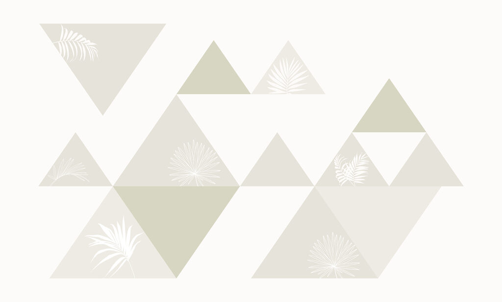 White and grey triangles with leaves White and grey triangles with leaves