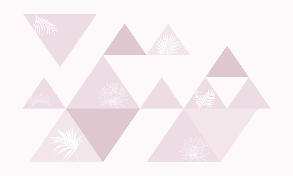 Pink triangles with white flowers Pink triangles with white flowers