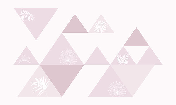 Pink triangles with white flowers Pink triangles with white flowers
