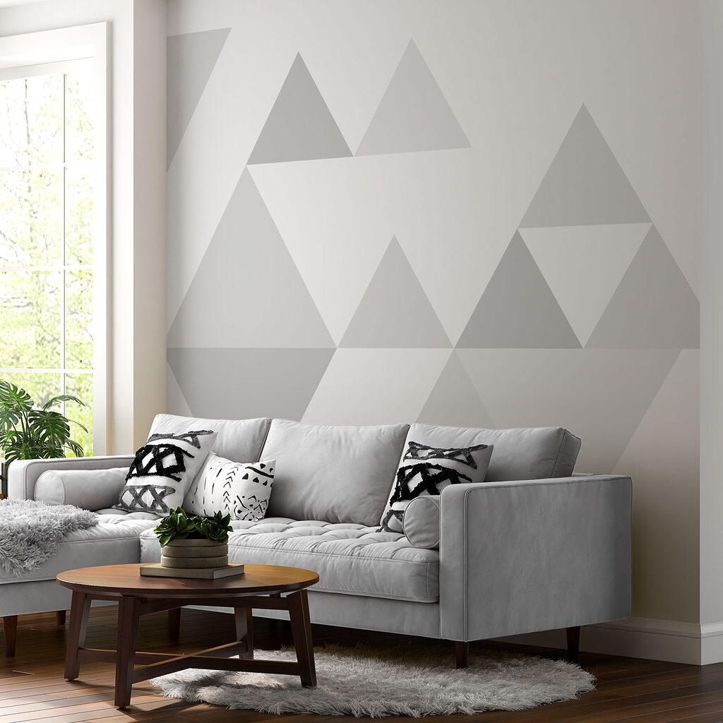 Group of triangles in a row