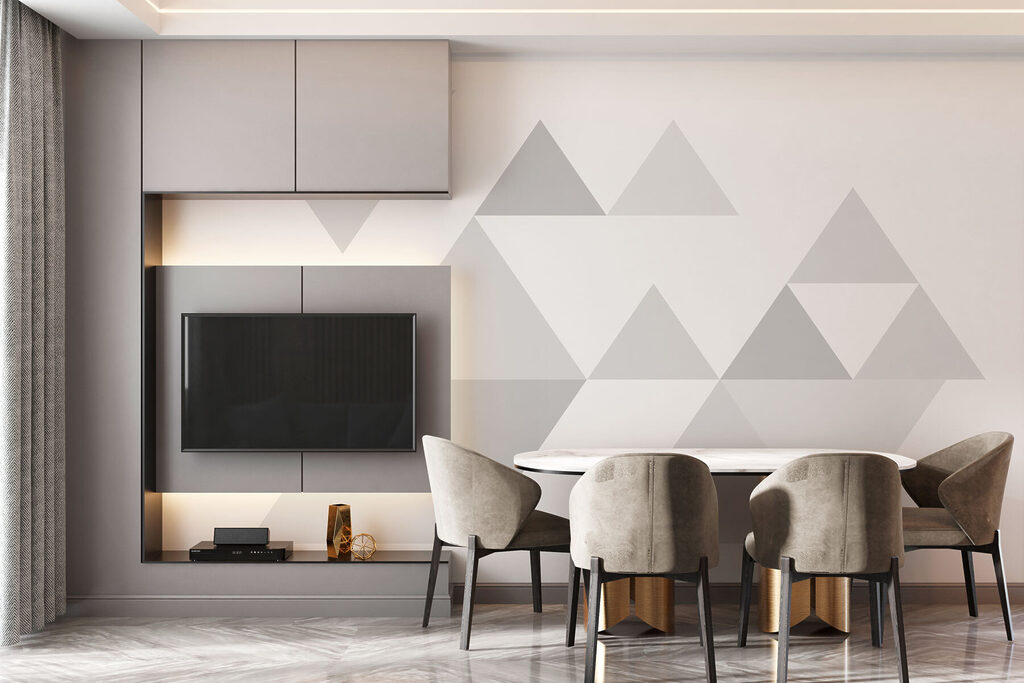 Group of triangles in a row