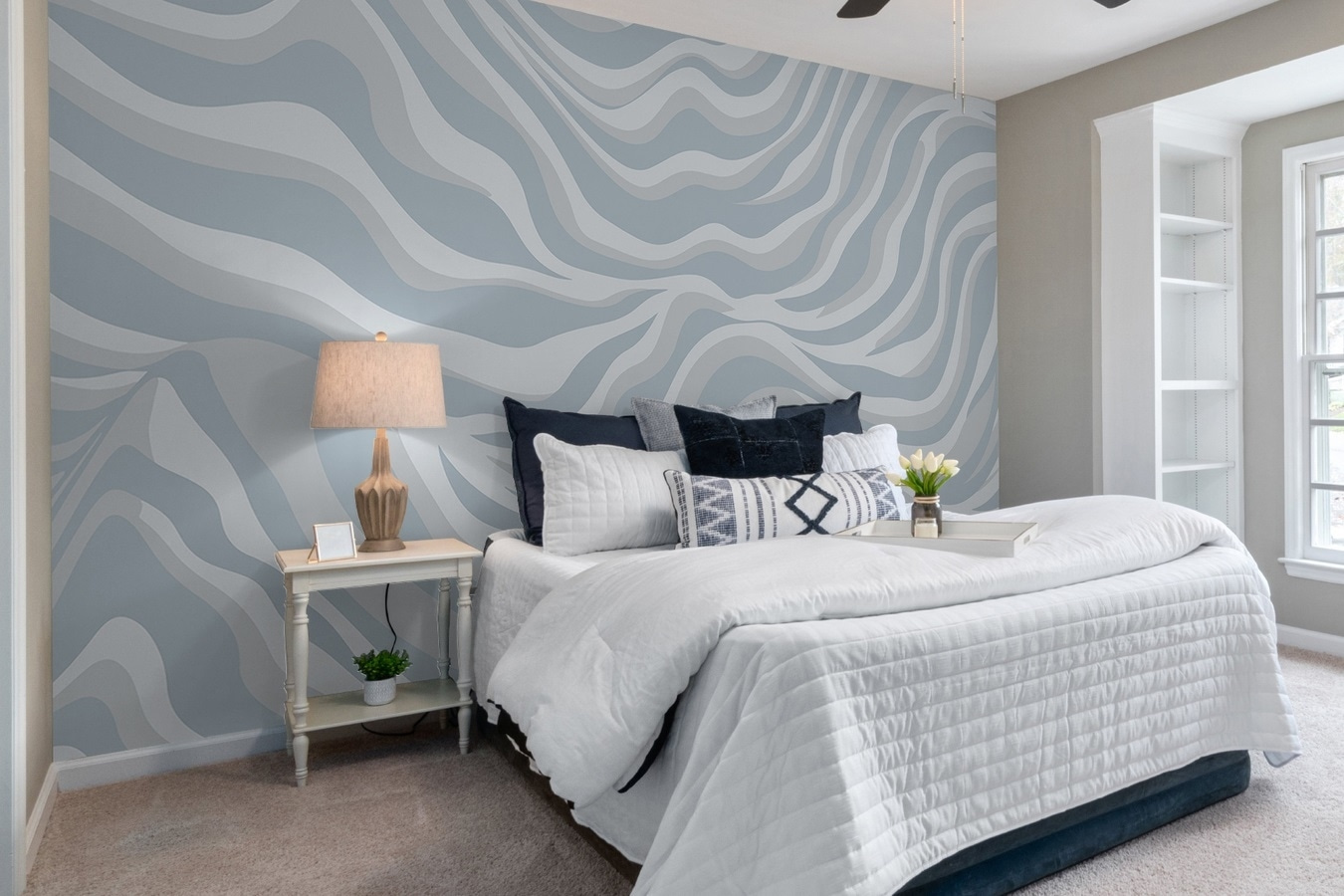 White and grey striped background