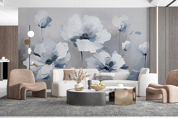 Painting of white flowers Painting of white flowers
