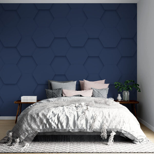 Blue hexagons on a surface Blue hexagons on a surface