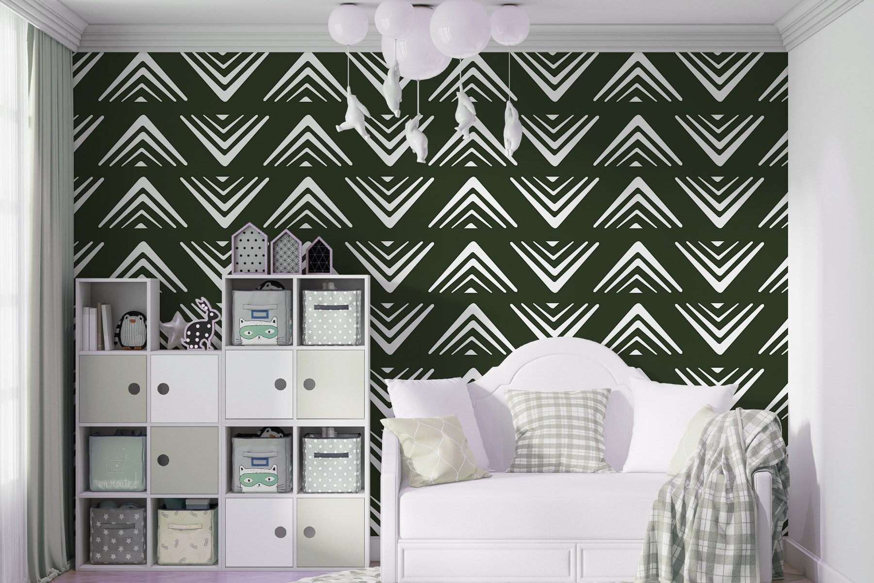Pattern of white triangles