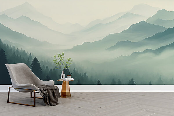 Foggy mountain landscape with trees w02186pig8774mr 600x400 - Foggy mountain landscape with trees
