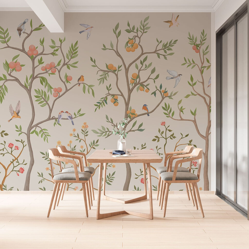 Wallpaper with birds and trees Wallpaper with birds and trees