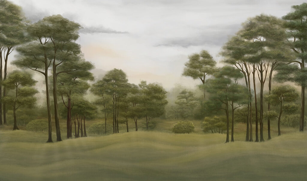 Landscape with trees and grass Landscape with trees and grass