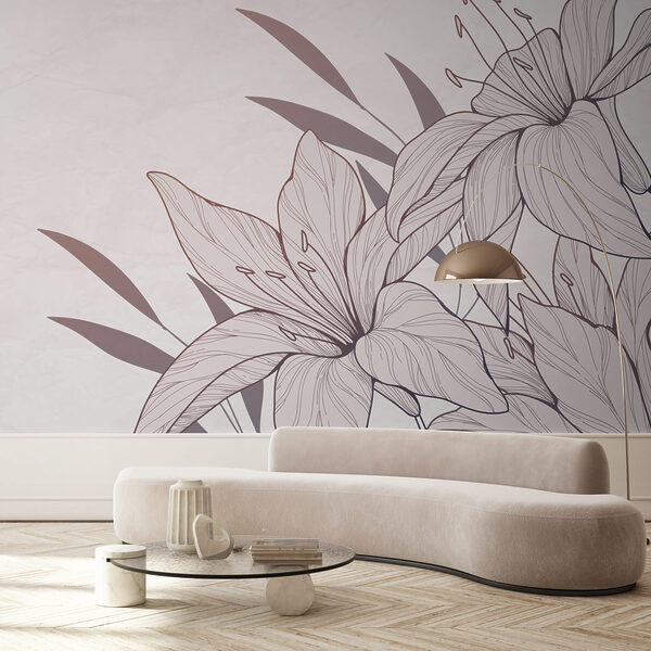 Drawing of flowers and leaves Drawing of flowers and leaves