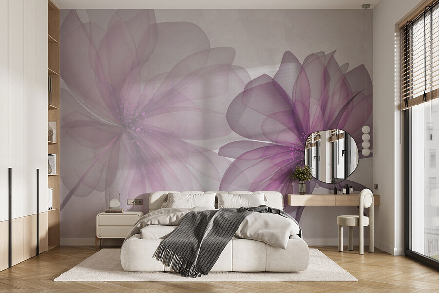 Wall murals Couple of purple flowers