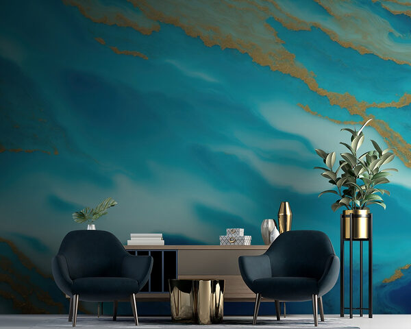 Serene Waves of Blue and Gold Serene Waves of Blue and Gold